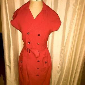 Calvin Klein suit dress orange pink button down 2